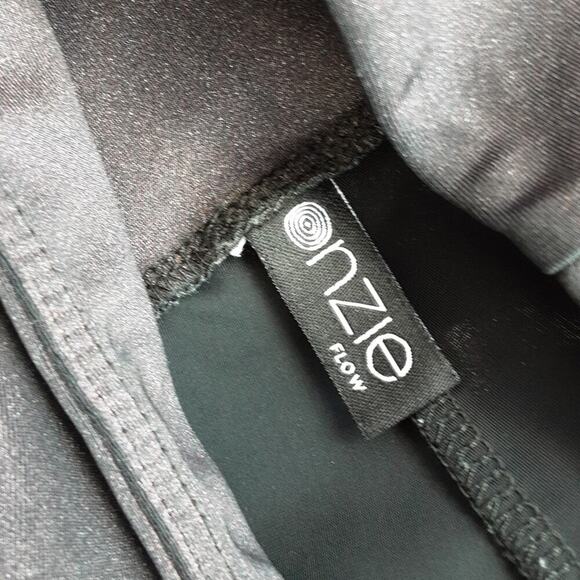 Onzie FLOW High Rise Plum Purple Sparks Iridescent Ankle Athletic Leggings S/M - Picture 5 of 12